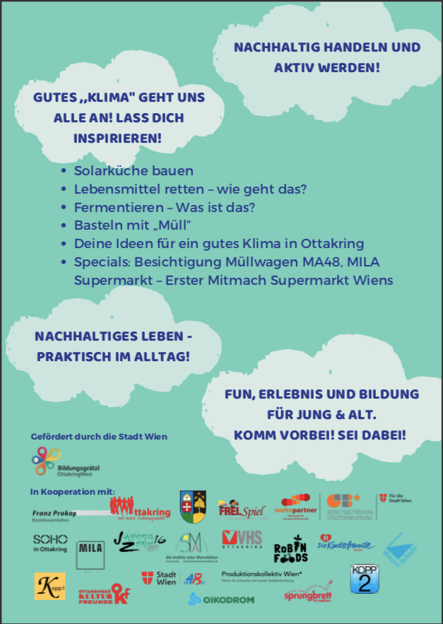 Flyer zum heiter und Wolkig-Programm.